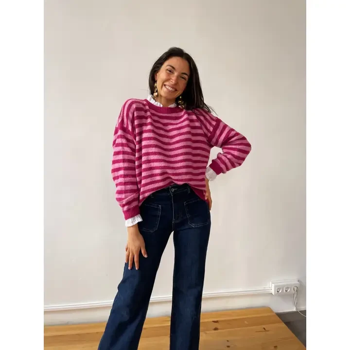 Pia Fuchsia and Pink Sweater