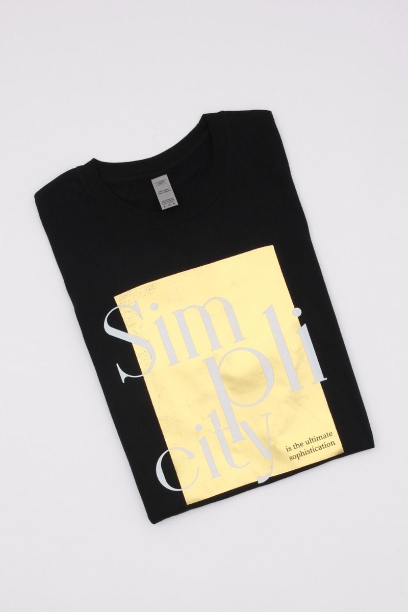 Gold Foil Simplicity Print T-Shirt