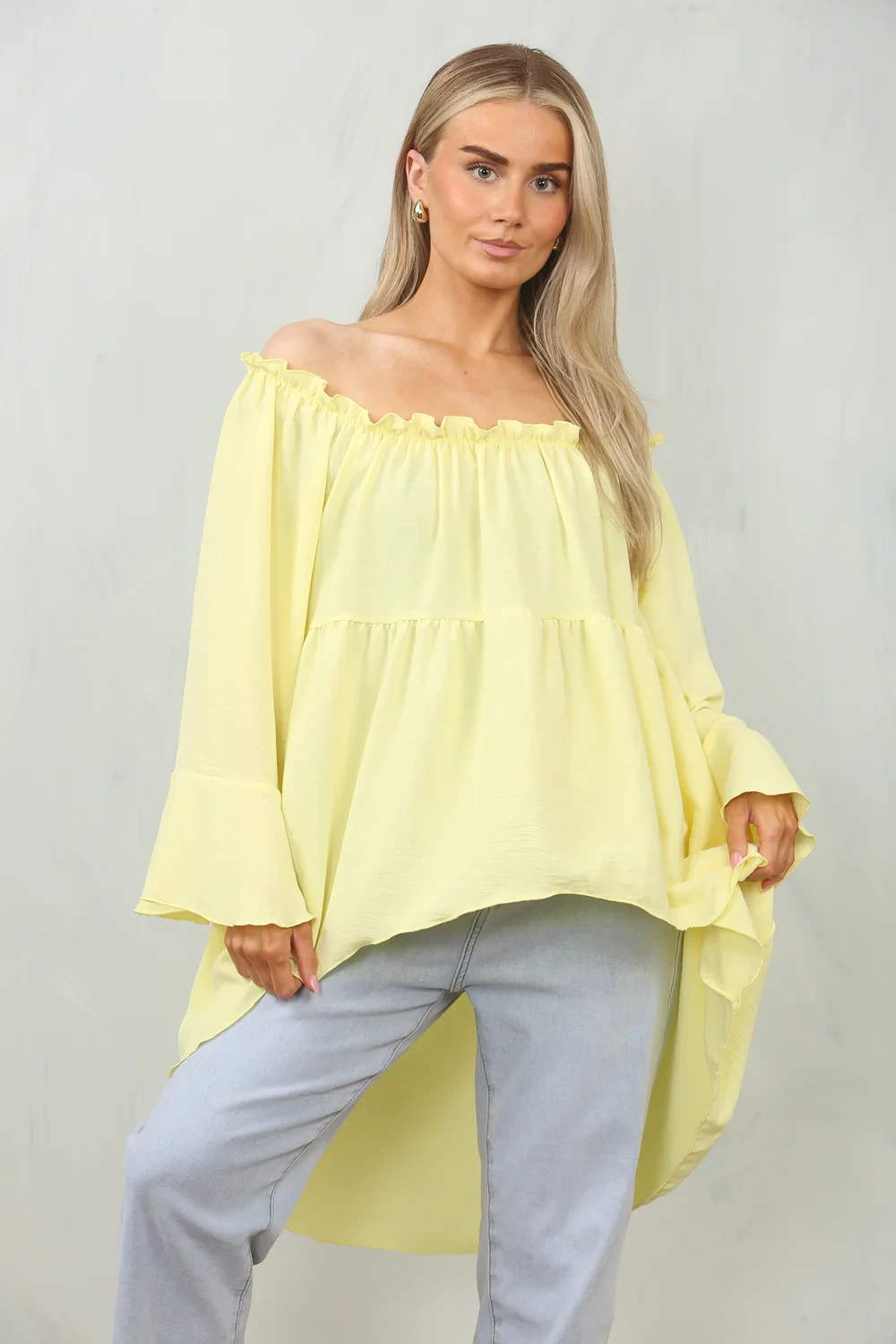 OFF SHOULDER HIGH LOW TOP