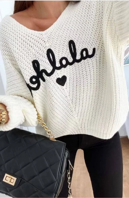 NAYA 'OOH LA LA' KNITTED JUMPER SWEATER TOP-IVORY