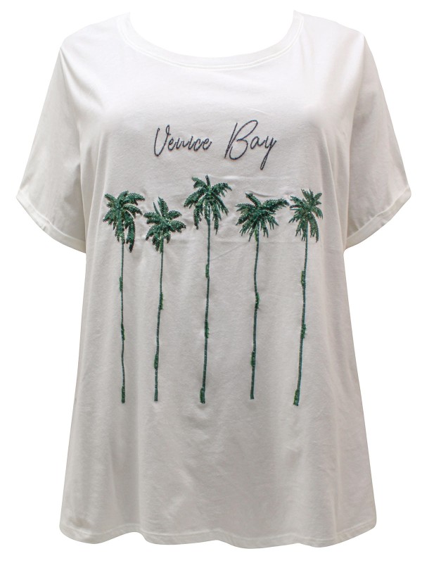 Pure Cotton Embellished Palm T-Shirt