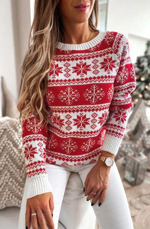 XURI CHRISTMAS 'SNOWFLAKE' JUMPER TOP-RED