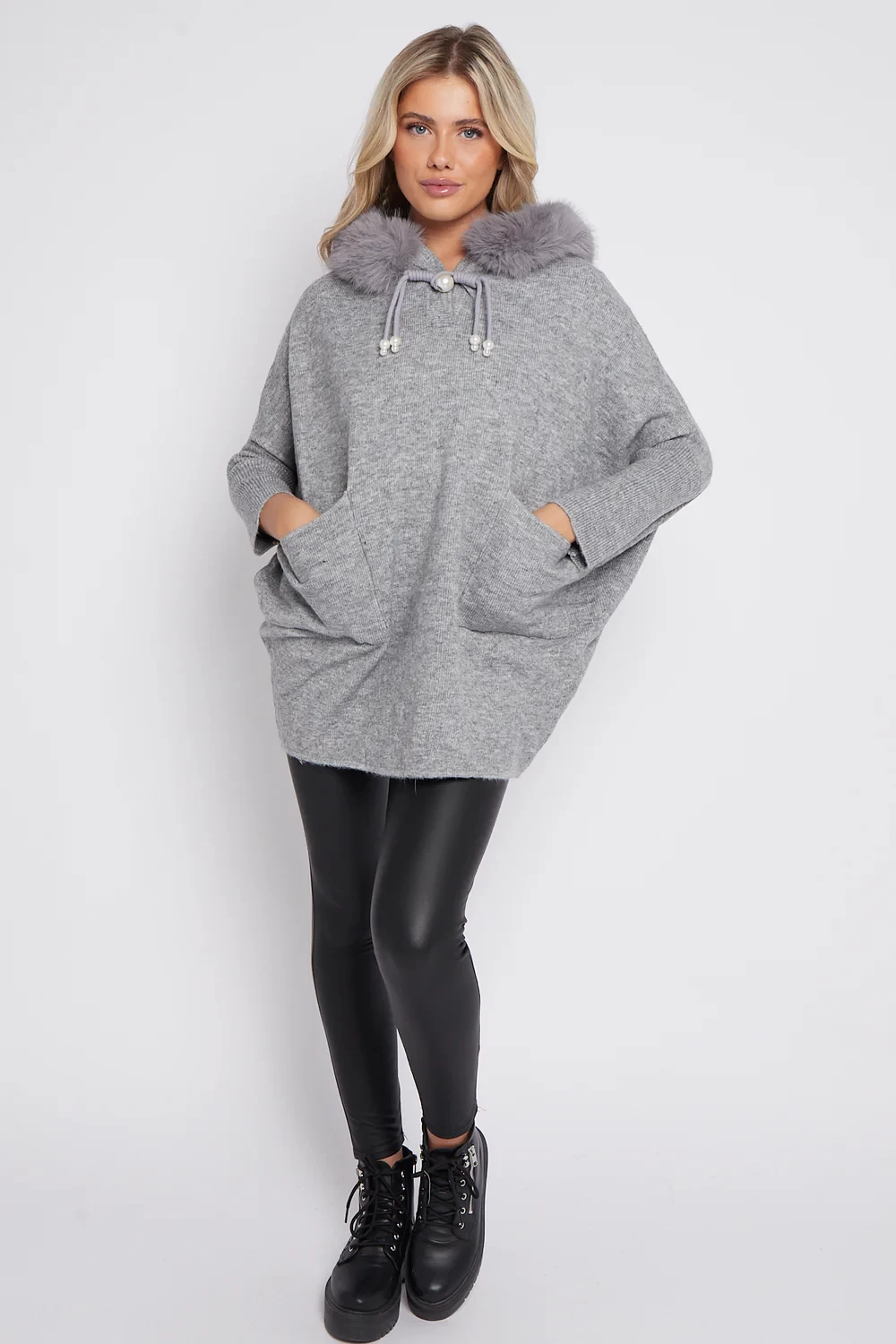 BOW FURR POCKET HOODIE