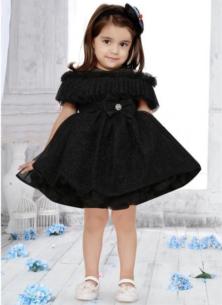 Fancy Black Net Baby Frock