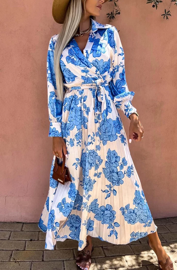 MYLENE SATIN FLORAL MAXI DRESS