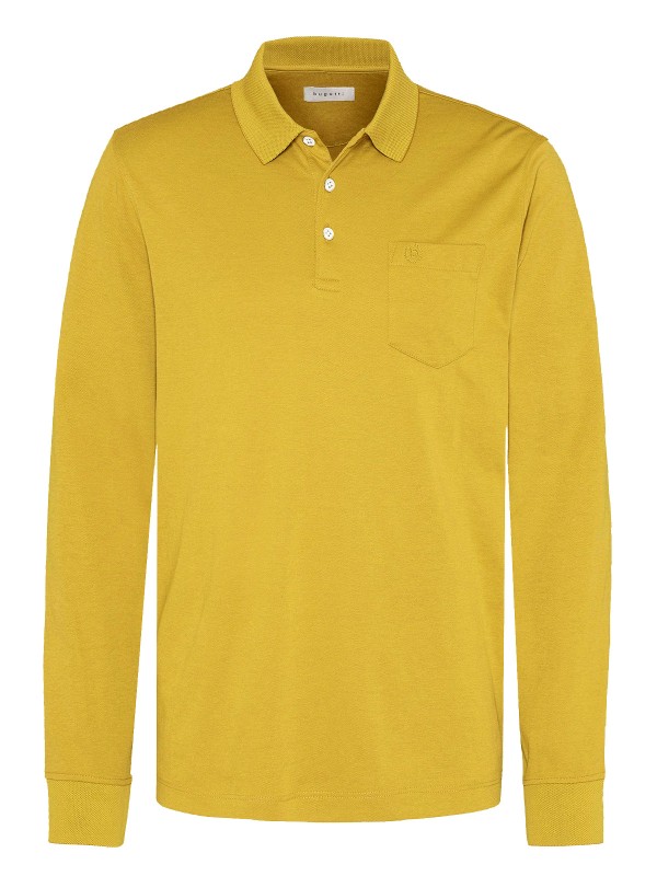 Mens Cotton Blend Long Sleeve Polo T-Shirt