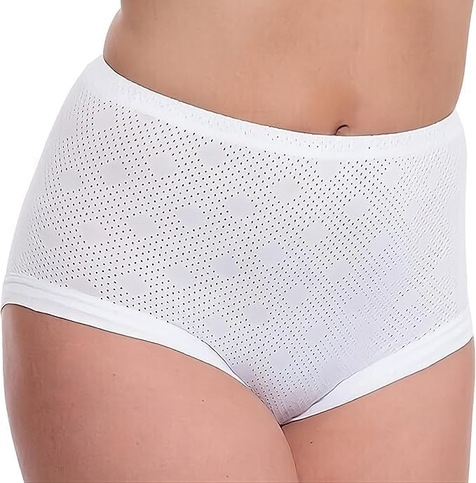 Ladies 100% Cotton Eyelet Cuff Leg Briefs by Lady Olga 3 Pieces