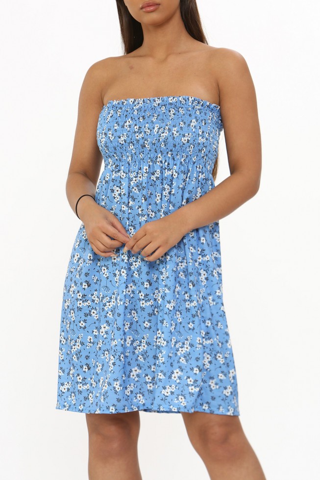 Floral Shirred Bust Dress