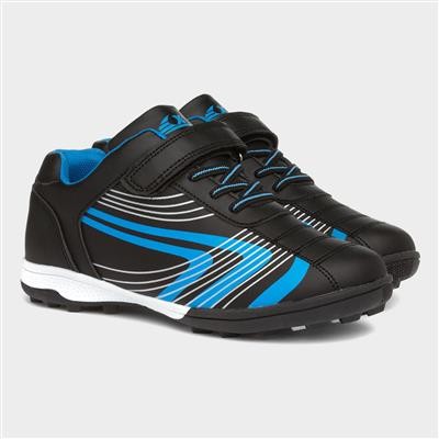 Kids Black & Royal Blue Easy Fasten Astro Trainer