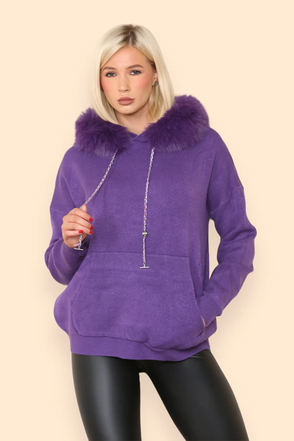 CHAIN STRING FURR HOODIE