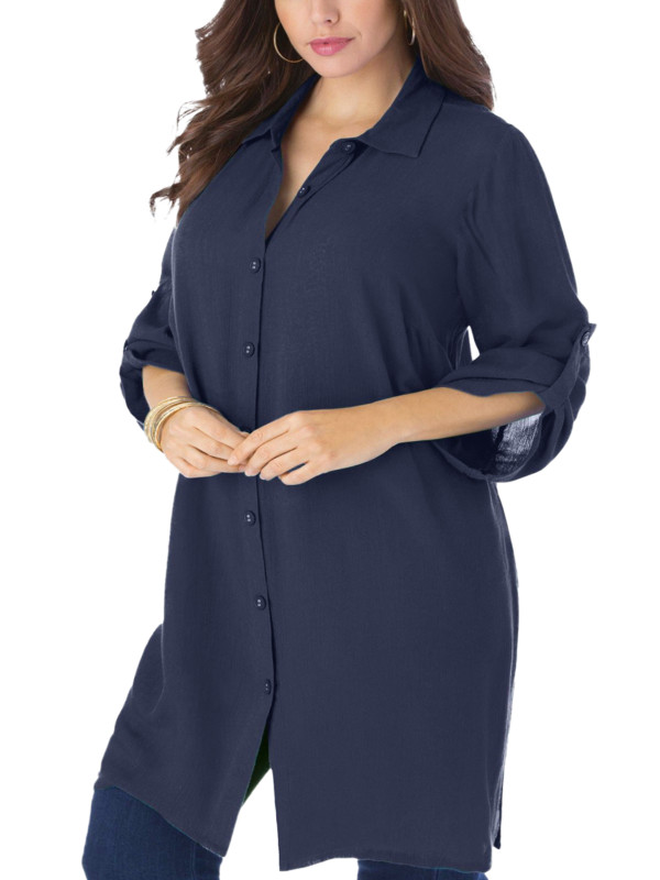 Tess Crinkle Longline Shirt