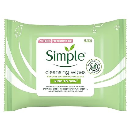 Simple Facial Wipes Micellar, 25 Count (Pack of 6)