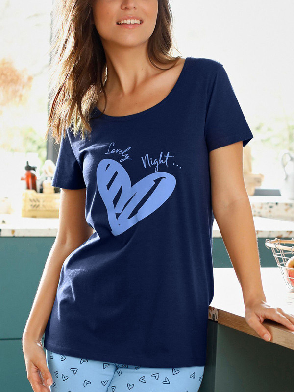 Pure Cotton Slogan Pyjama Top