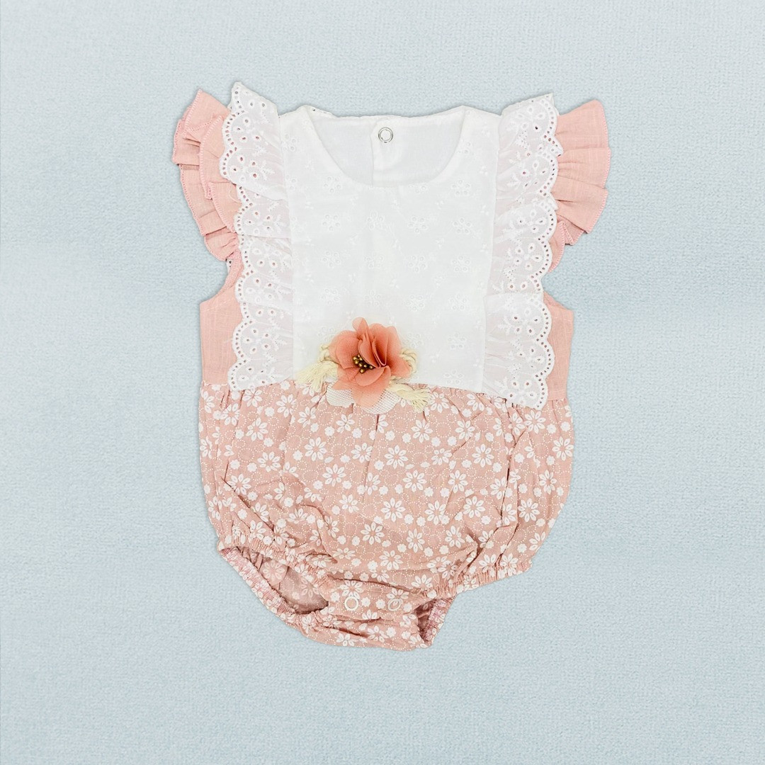 Baby Girls Floral Spanish Lace Romper (3-18M)