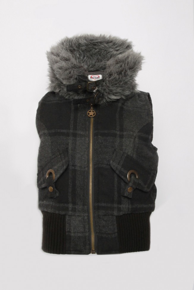 Kids Checked Bomber Jacket