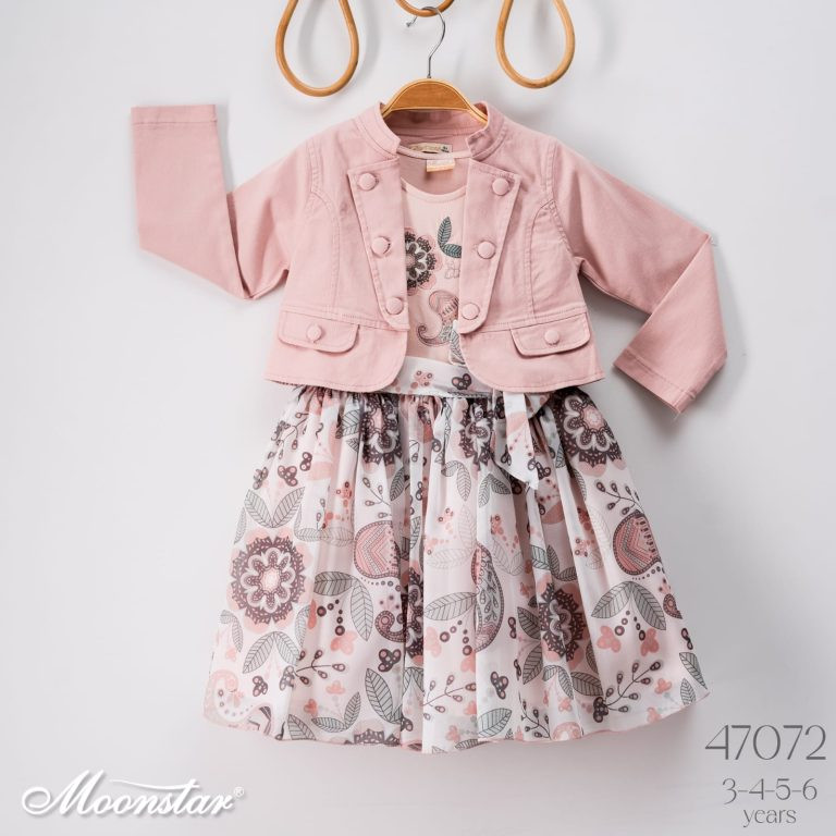 Girls Two Piece Floral Print Dress & Jacket Set (3-6Y)