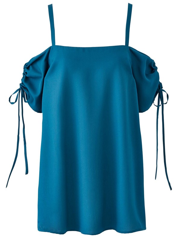 Ruched Sleeve Bardot Top