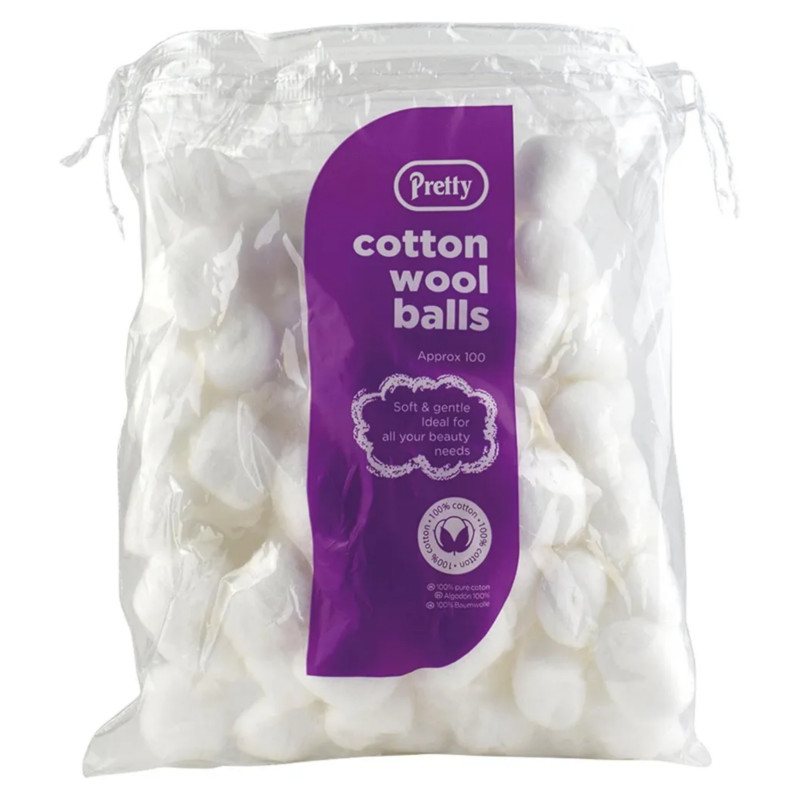 Pretty Soft and Gentle White Cotton Wool Balls 100Pack