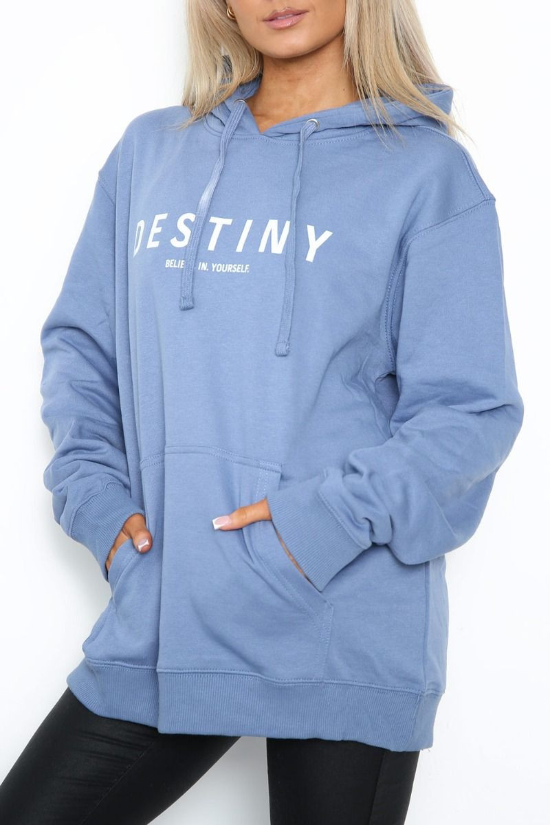 Destiny Slogan Print Hoodie