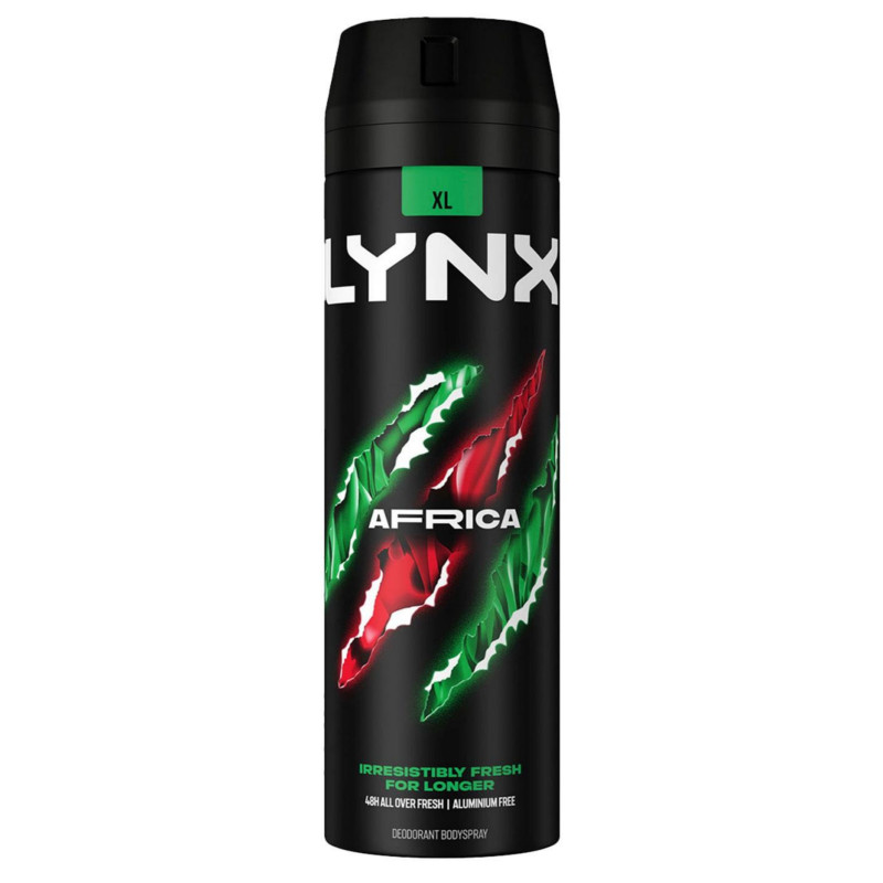 Lynx Africa Aluminum Free 48Hr All Over Fresh Anti-Perspirant Deodorant Body Spray 200ml