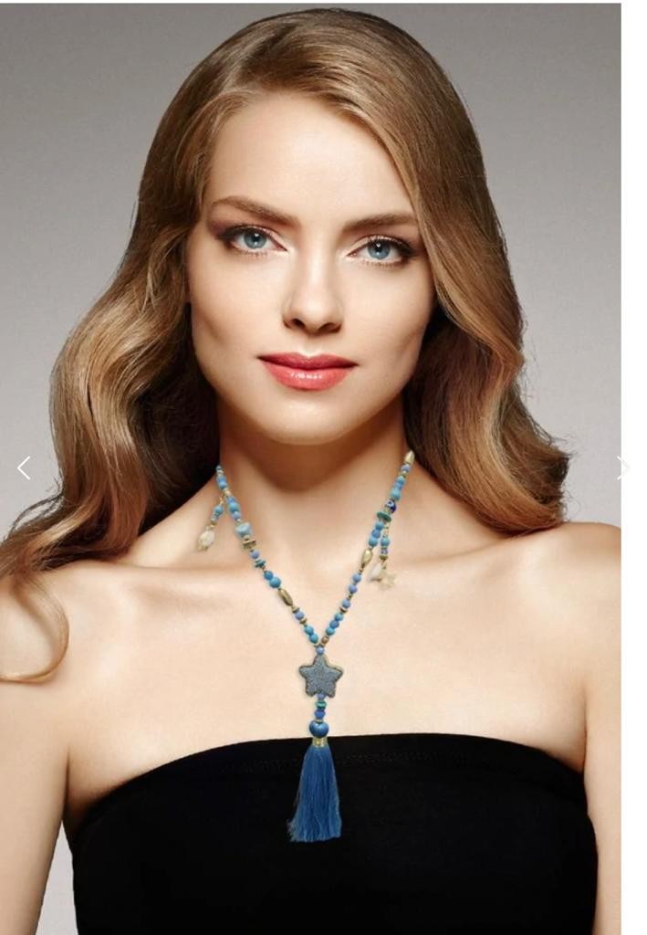 Twinkle Stars Beads and Tassel Necklace
