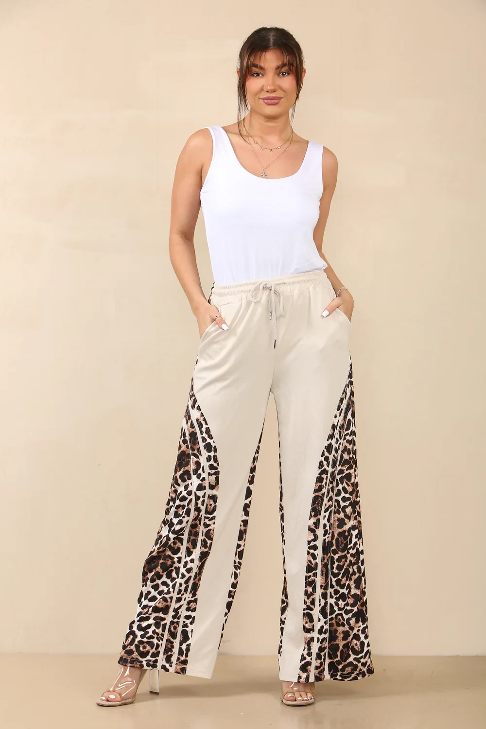 ABBY LEOPARD STRIPE JOGGERS