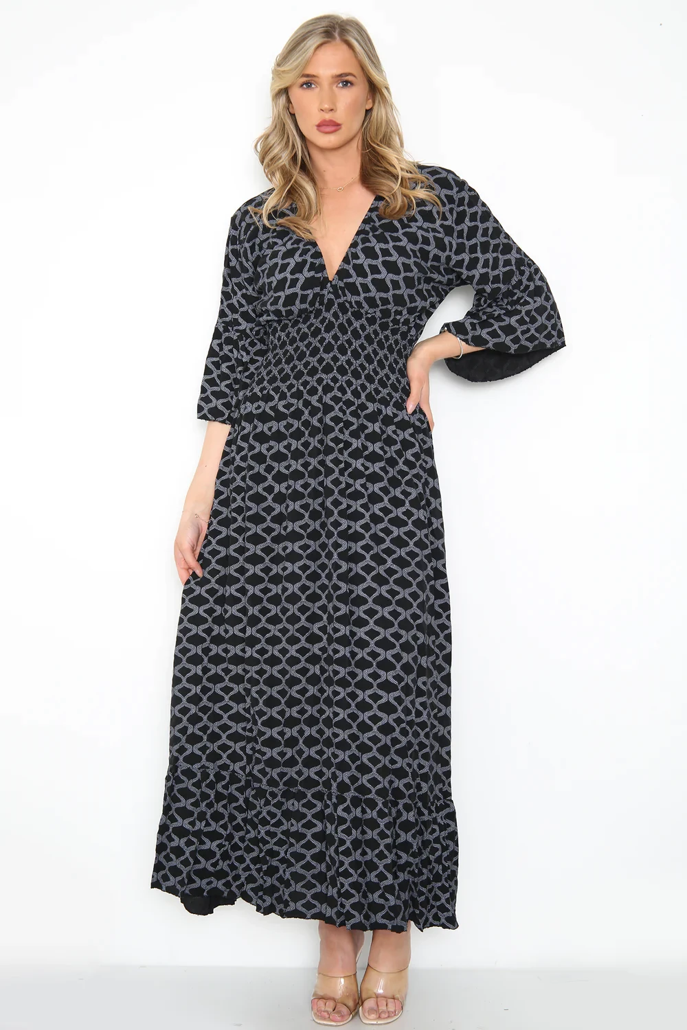 DIAMOND PRINT PLUS SIZE MAXI