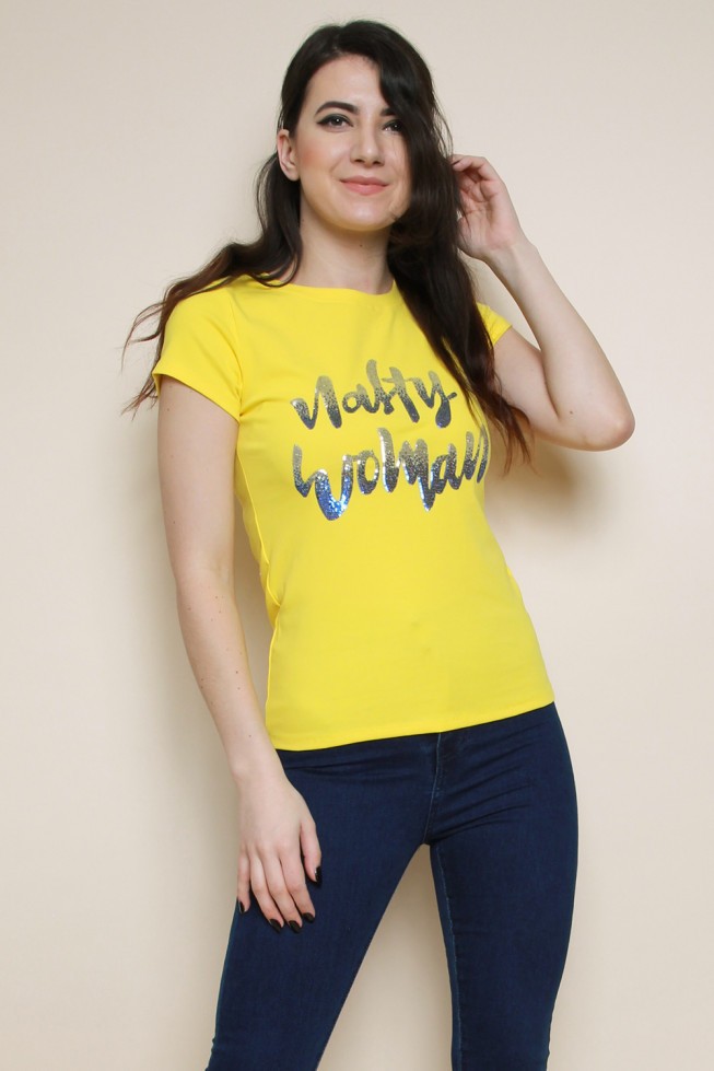 Sequin Slogan T-shirt