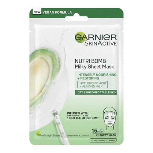 Garnier Nutri Bomb Milky Face Sheet Mask Almond Milk & Hyaluronic Acid 28g