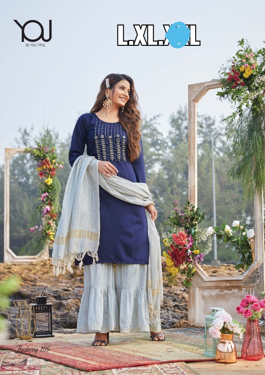 New super fancy kurti with sharara and dupatta