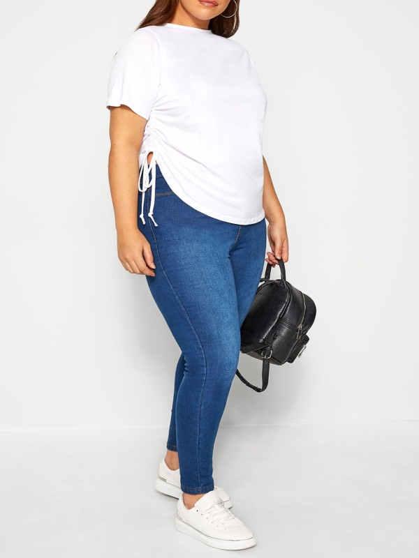 Pure Cotton Drawstring Side Top