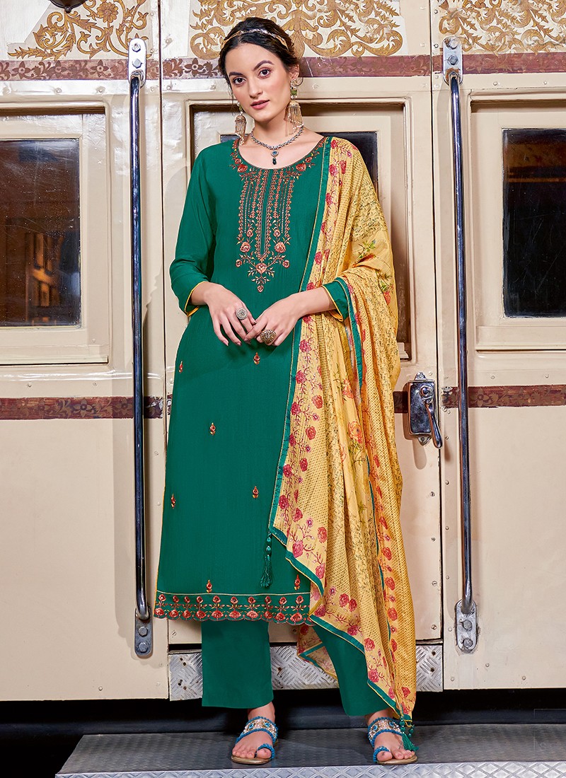 Viraa New Pure Viscose Silk Embroidery Sequins Palazzo Suits Collection