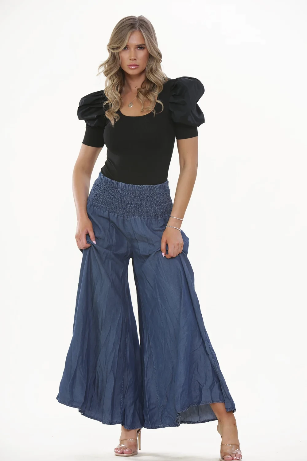 DENIM FLARED TROUSER