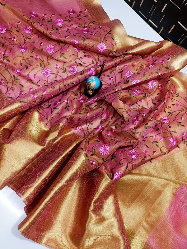 BANARASI TISSU EMBROIDERY SAREE