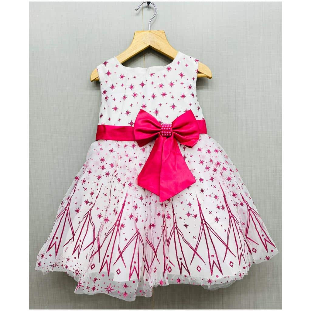 Girls Glitter Star Bow Party Dress (4-14Y)