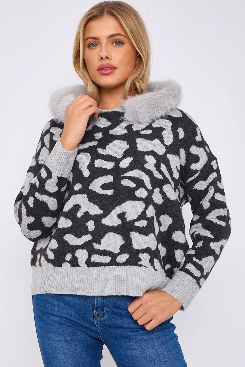 FUR LEOPARD HOODIE