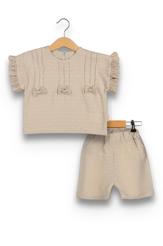 Baby Girls Lace Sleeve Summer Short Set (9-24M)