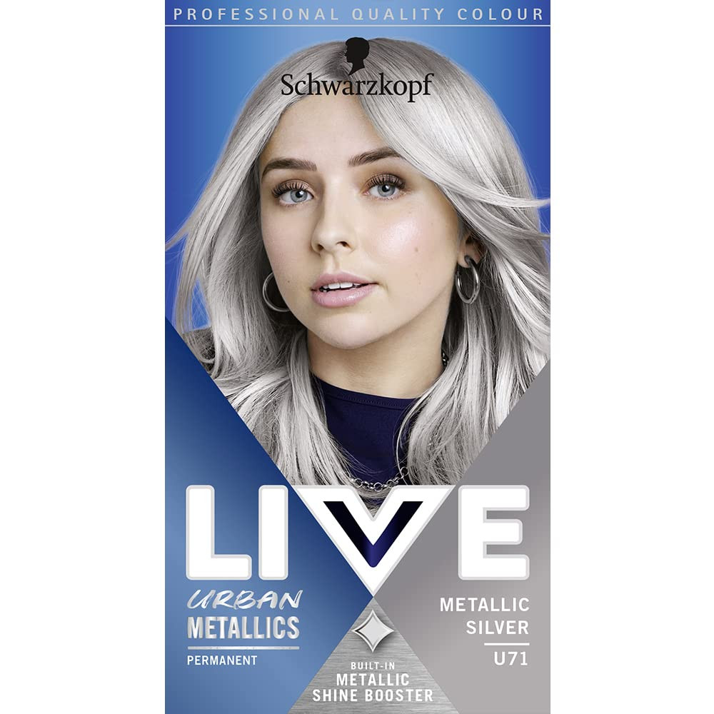 Schwarzkopf Live Intense Colour Urban Metallics Permanent Hair Dye Metallic Silver U71