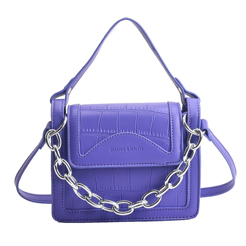 2022 New fashion female texture shoulder trend handbag female crocodile pattern small square bag chain crossbody