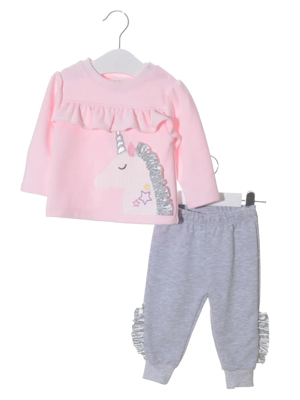 Girls Two Piece Frilly Unicorn Tracksuit (6-24M)