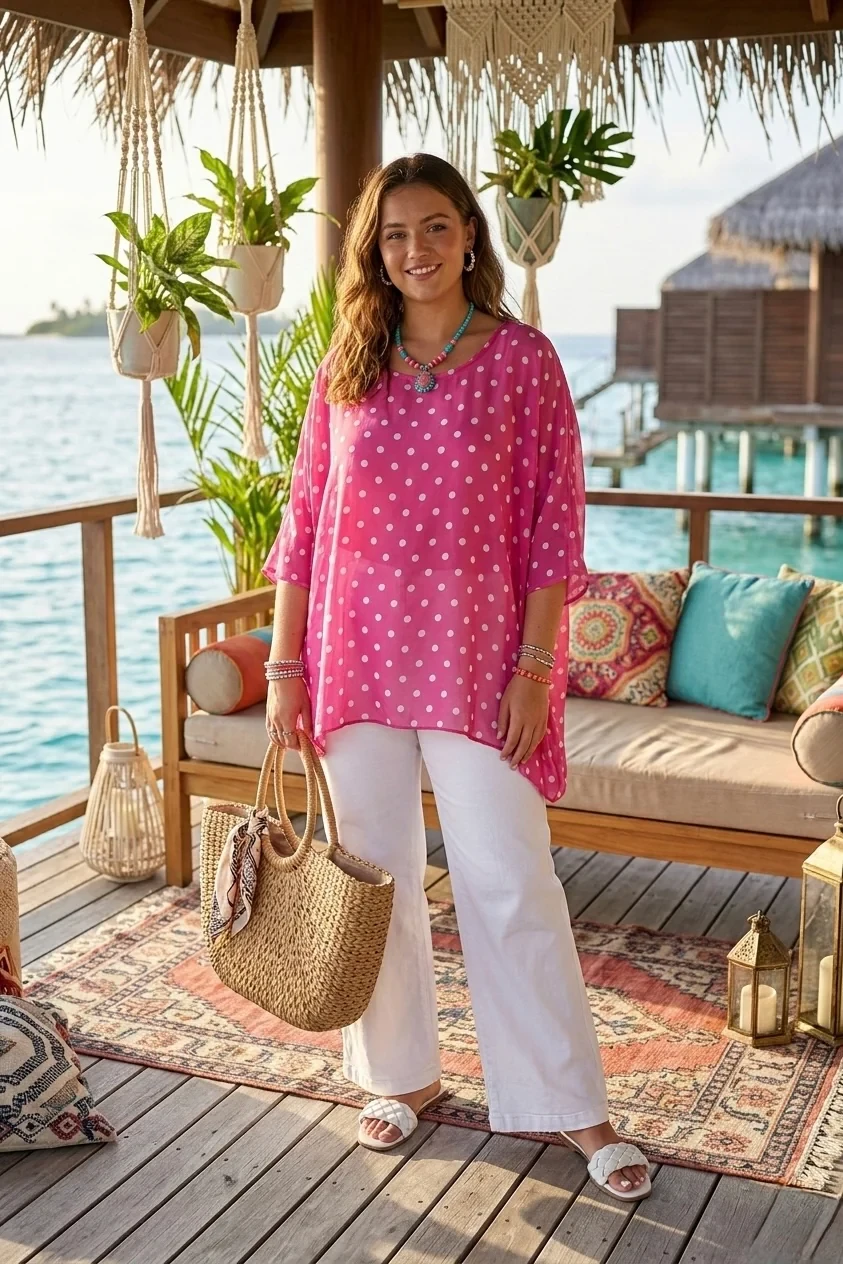 SHEER POLKA DOT BLOUSE