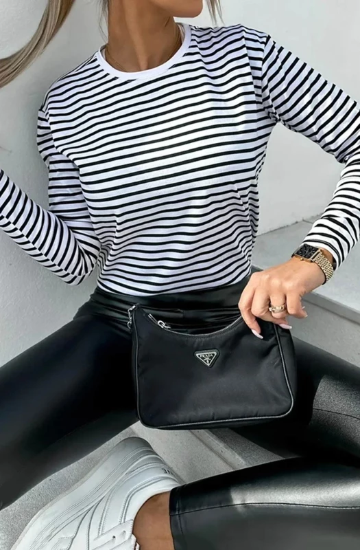 EZKA STRIPED LONG SLEEVES T-SHIRT TOP