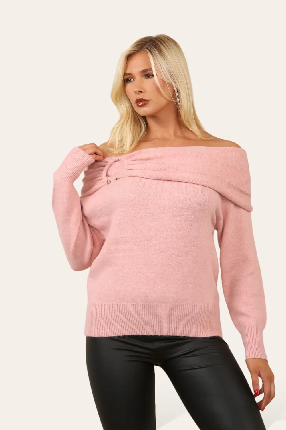 DETAIL OFF SHOULDER SOFT FEEL JUMPER