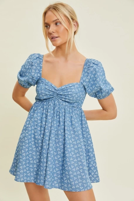 Chambray Babydoll Romper