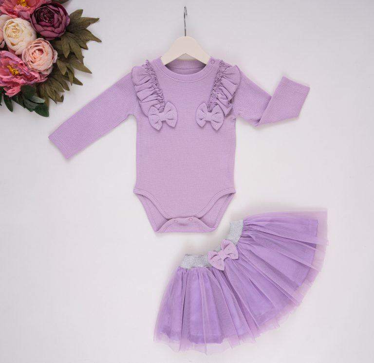 Baby Girls Frilly Diamante Bow Tutu Skirt Set (6-18M)