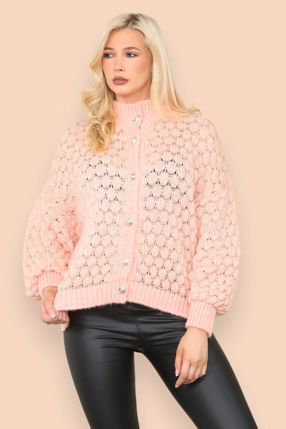 GOLD BUTTON DETAIL PATTERN JUMPER