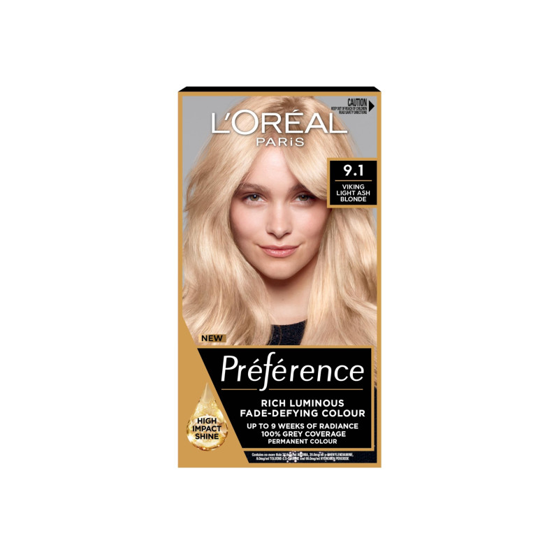 L'Oreal Paris Preference Permanent Hair Dye Oslo Viking light Ash Blonde 9.1