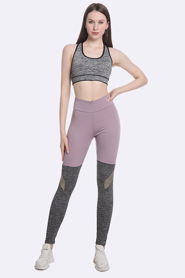Marl Patch Contrast High Waisted Leggings