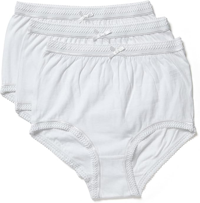 Ladies White 3 pair pack 100% Cotton Full Briefs by Marlon