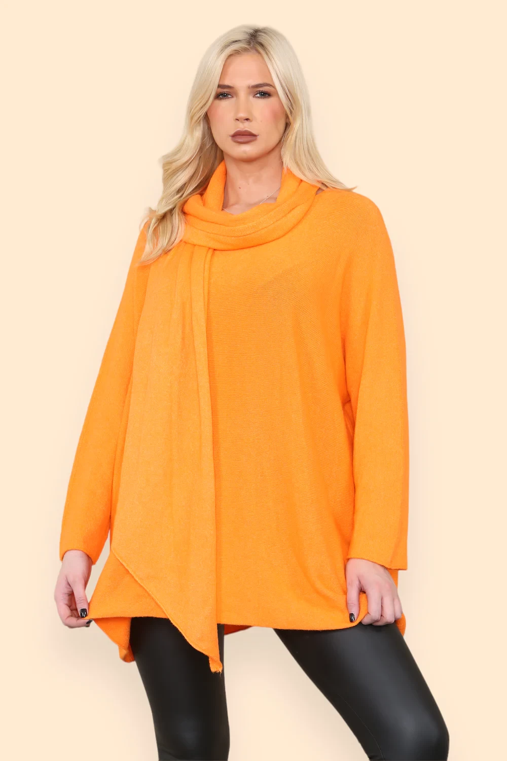 PLAIN SCRAF JUMPER - ORANGE